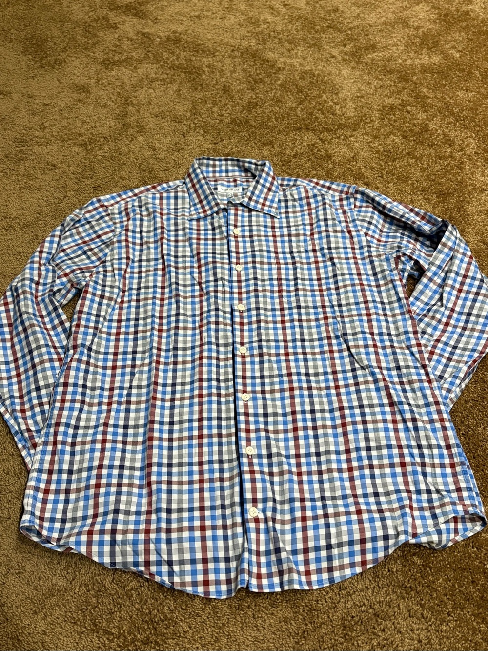 Peter Millar Plaid Long Sleeve Button Down Shirt Large